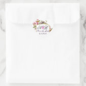 ROMANTİCA MONOGRAM/PINK CYCLAMENS BEWAREN DE DATUM HART STICKER (Tas)