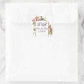 ROMANTİCA MONOGRAM/PINK CYCLAMENS BEWAREN DE DATUM VIERKANTE STICKER (Tas)