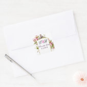 ROMANTİCA MONOGRAM/PINK CYCLAMENS BEWAREN DE DATUM VIERKANTE STICKER (Envelop)