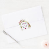 ROMANTİCA MONOGRAM/PINK CYCLAMENS BEWAREN DE DATUM VIERKANTE STICKER (Envelop)