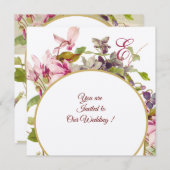 ROMANTİCA MONOGRAM, PINK CYCLAMENS, Floral Kaart (Voorkant / Achterkant)