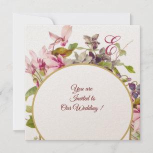 ROMANTİCA MONOGRAM, PINK CYCLAMENS, Floral Kaart