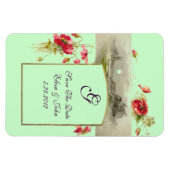 ROMANTİCA MONOGRAM/POPPIES, sparen de Datum, Groen Magneet (Horizontaal)