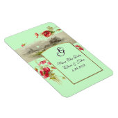 ROMANTİCA MONOGRAM/POPPIES, sparen de Datum, Groen Magneet (Rechterzijde)