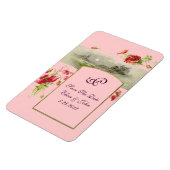 ROMANTİCA MONOGRAM/POPPIES, sparen de Datum, Roze Magneet (Linkerzijde)