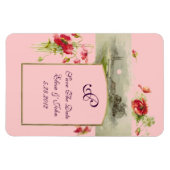 ROMANTİCA MONOGRAM/POPPIES, sparen de Datum, Roze Magneet (Horizontaal)