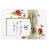 ROMANTİCA MONOGRAM/POPPIES, sparen de Datum, Wit Magneet (Horizontaal)