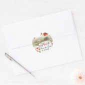 ROMANTİCA MONOGRAM/RED POPPIES BEWAREN DE DATUM RONDE STICKER (Envelop)