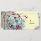 ROMANTICA  MONOGRAM, rood  blauw roze geel goud Kaart (Voorkant / Achterkant)