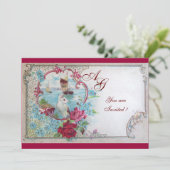 ROMANTICA MONOGRAM, rood wit blauw Kaart (Staand voorkant)