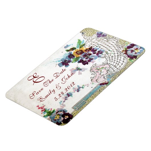 ROMANTİCA MONOGRAM, slaat de datum op Magneet (Linkerzijde)