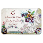 ROMANTİCA MONOGRAM, slaat de datum op Magneet (Horizontaal)