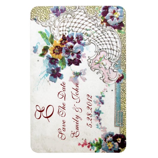 ROMANTİCA MONOGRAM, slaat de datum op Magneet (Verticaal)