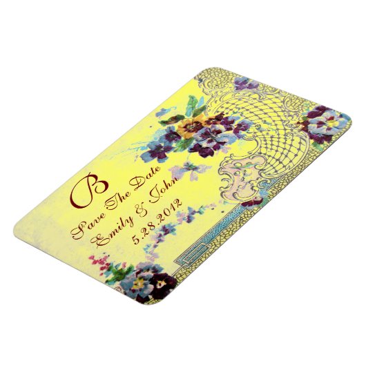 ROMANTİCA MONOGRAM, slaat de datum op Magneet (Linkerzijde)