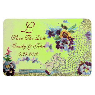 ROMANTİCA MONOGRAM, sparen de Datum, groen Magneet