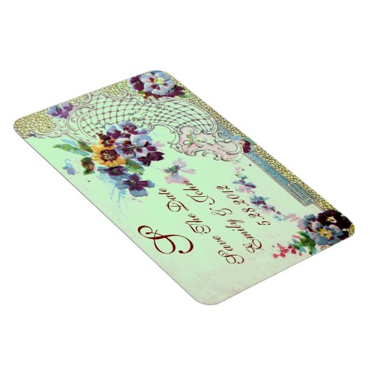 ROMANTİCA MONOGRAM, sparen de Datum, groen Magneet (Rechterzijde)