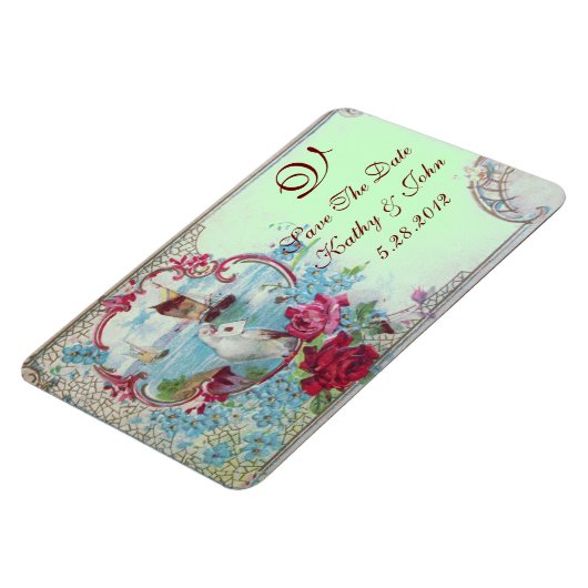 ROMANTİCA MONOGRAM, sparen de Datum, groen Magneet (Linkerzijde)