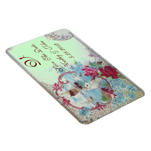 ROMANTİCA MONOGRAM, sparen de Datum, groen Magneet (Rechterzijde)