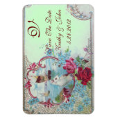 ROMANTİCA MONOGRAM, sparen de Datum, groen Magneet (Verticaal)