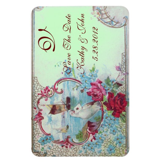 ROMANTİCA MONOGRAM, sparen de Datum, groen Magneet (Verticaal)