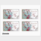 ROMANTICA MONOGRAM, sparen de Datum, Wit Rechthoekige Sticker (Vel)
