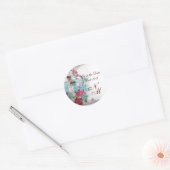 ROMANTICA MONOGRAM, sparen de Datum, wit Ronde Sticker (Envelop)