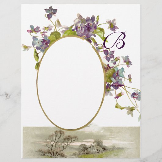 ROMANTİCA MONOGRAM/VIOLET paars groen, crème (Voorkant)