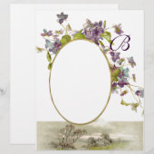 ROMANTİCA MONOGRAM/VIOLET paars groen, crème (Voorkant / Achterkant)