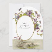 ROMANTİCA MONOGRAM/VIOLETS, groen paars wit Kaart (Achterkant)