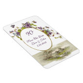 ROMANTİCA MONOGRAM/VIOLETS, slaat de datum op, wit Magneet (Rechterzijde)