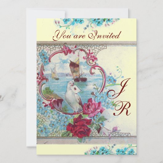 ROMANTİCA MONOGRAM White Champagne Metallic paper Kaart (Voorkant)