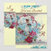 ROMANTİCA  MONOGRAM Wit Champagnetint Metaalfolie  Kaart (Voorkant / Achterkant)