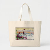 ROMANTICA Pansies, Violets, Winter Floral Grote Tote Bag (Voorkant)