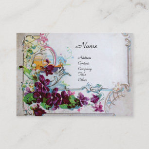 ROMANTICA Pansies, Violets, Winter Floral mandje Visitekaartje