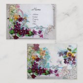 ROMANTICA Pansies, Violets, Winter Floral mandje Visitekaartje (Voorkant / Achterkant)