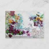 ROMANTICA Pansies, Violets, Winter Floral mandje Visitekaartje (Achterkant)
