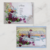 ROMANTICA Pansies, Violets, Winter Floral White Visitekaartje (Voorkant / Achterkant)