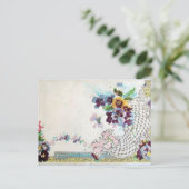 ROMANTICA Pink Blue White Wedding Floral Briefkaart (Staand voorkant)