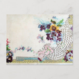 ROMANTICA Pink Blue White Wedding Floral Briefkaart