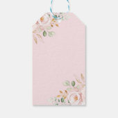 Romantica Pink Blush Gold Floral Weddenschappen Cadeaulabel (Achterkant)
