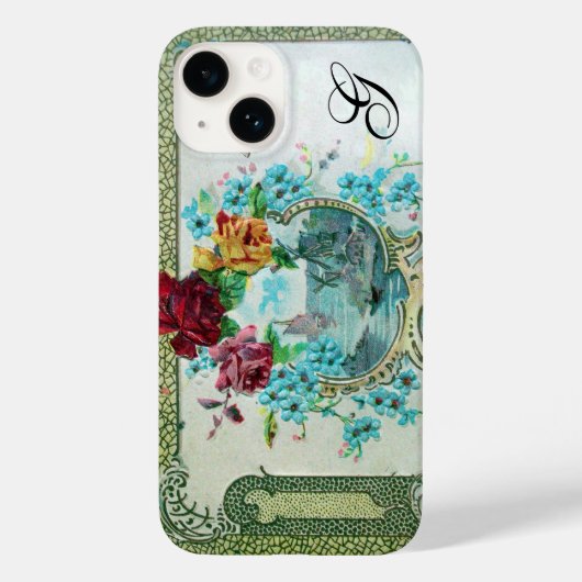 ROMANTICA Rode Rozen,Zeescape Bloemige Monogram Case-Mate iPhone Case (Achterkant)