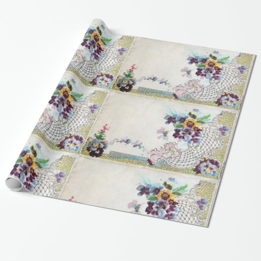 ROMANTİCA/Romantic Floral, elegante bloemenmand Cadeaupapier (Uitgerold)
