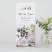 ROMANTİCA Roze Blauw Wit Bloemen Trouwprogramma Programmakaart (Staand voorkant)