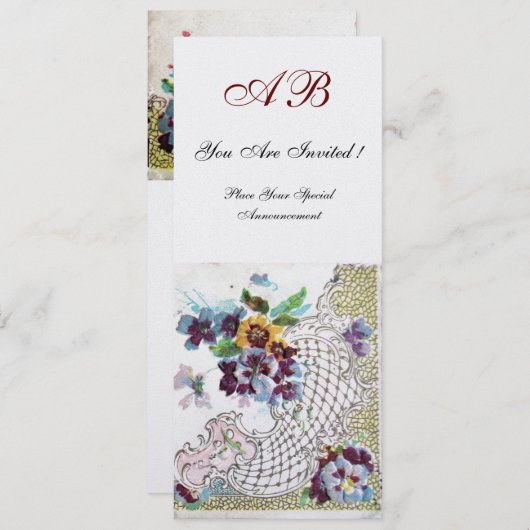 ROMANTİCA Roze Blauw Wit Bloemen Trouwprogramma Programmakaart (Voorkant / Achterkant)