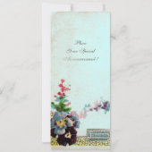 ROMANTİCA Roze Blauwgroen Blue Floral Wedding Prog Save The Date (Achterkant)