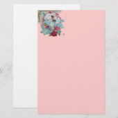 ROMANTİCA, roze rood wit Briefpapier (Voorkant / Achterkant)