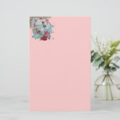 ROMANTİCA, roze rood wit Briefpapier (Staand voorkant)