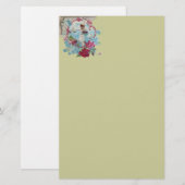 ROMANTİCA, roze rood wit grijs Briefpapier (Voorkant / Achterkant)