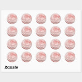 Romantica roze roos ronde sticker (Vel)