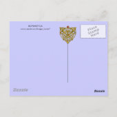 ROMANTICA/ROZEN, BLAUWE BLOEMEN, DUIF MET LETTER BRIEFKAART (Achterkant)